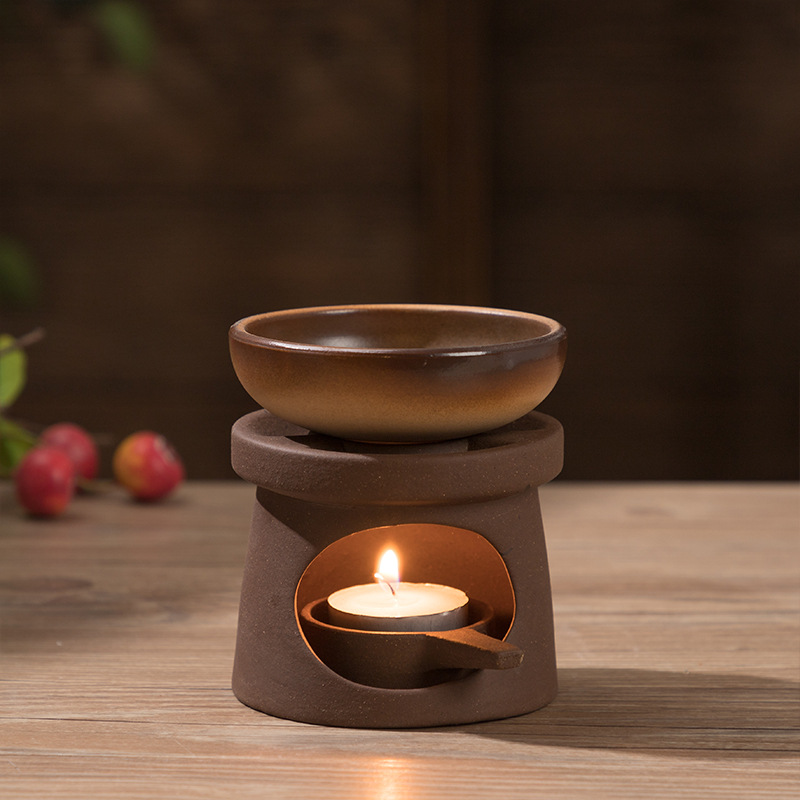 Japanese Candle Wax - Chauffe-huile essentielle 3-en-1 en grès, brûleur