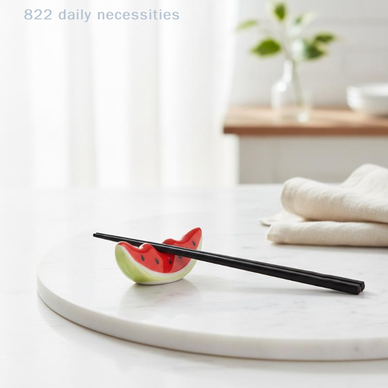 Chopstick Rest Ceramic - Repose-baguettes en céramique motif pastèque, multi-usage,